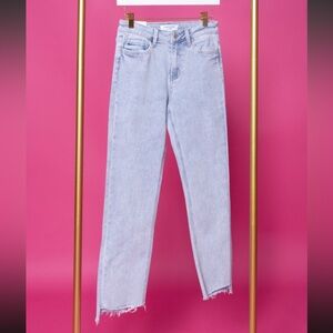 New Vervet High Rise Slim Straight Jeans w/ Frayed Hem Sz 13